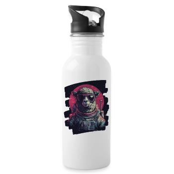 Lama Astronaut - Trinkflasche mit integriertem Trinkhalm - Weiß - Rechts