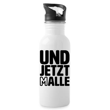 Und jetzt alle Malle - Trinkflasche mit integriertem Trinkhalm - Weiß - Rechts