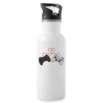 Herzverdrahtete Controller-Duo - Trinkflasche mit integriertem Trinkhalm - Weiß - Rechts