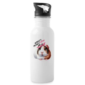 Worlds Okayest Mom Guinea Pig Mom Mom - Water bottle with straw - white - Right