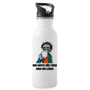 Kaffee-Zombie - Trinkflasche mit integriertem Trinkhalm - Weiß - Rechts