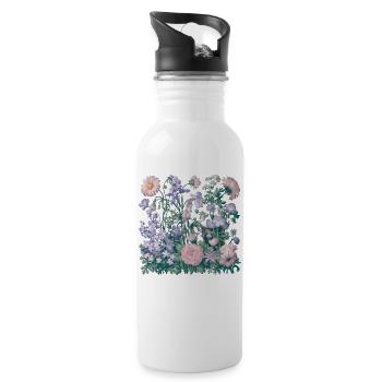 Jardinier de fleurs florales de fleurs sauvages colorées - Gourde avec paille intégrée - blanc - Droite