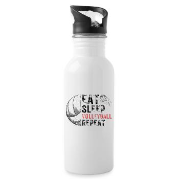 Funny Volleyball Saying Volleyball Player - Water bottle with straw - white - Right