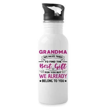 Funny granny saying grandmother humor - Water bottle with straw - white - Right