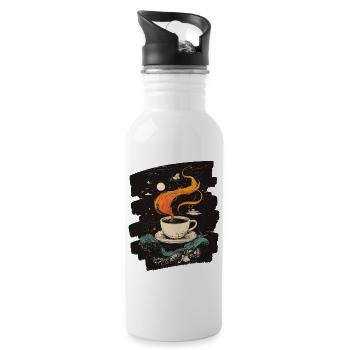Coffee Coffee Coffee Lovers - Water bottle with straw - white - Right