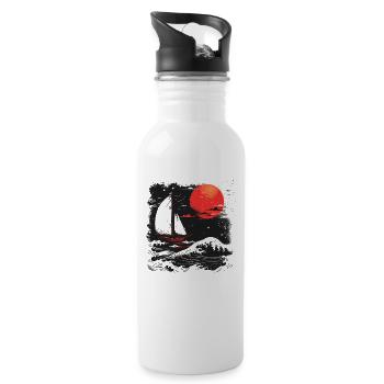 Graphic Sailing - Water bottle with straw - white - Right