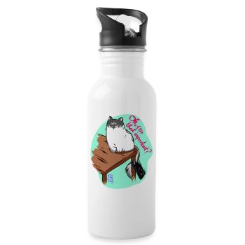 Oh, was that important - Trinkflasche mit integriertem Trinkhalm - Weiß - Rechts