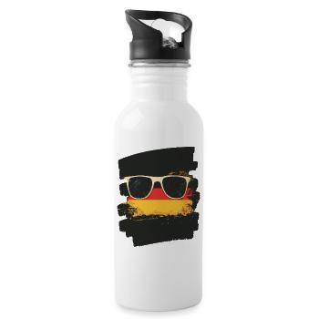 Sonnenbrille Deutschland Flagge - Trinkflasche mit integriertem Trinkhalm - Weiß - Rechts