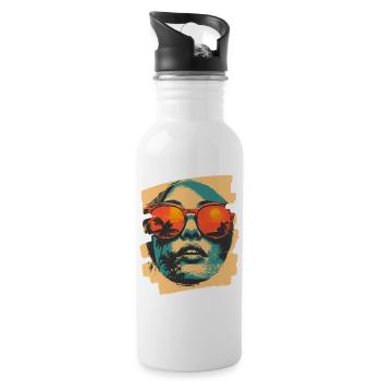 Sonnenbrille Sommer Palmen - Trinkflasche mit integriertem Trinkhalm - Weiß - Rechts