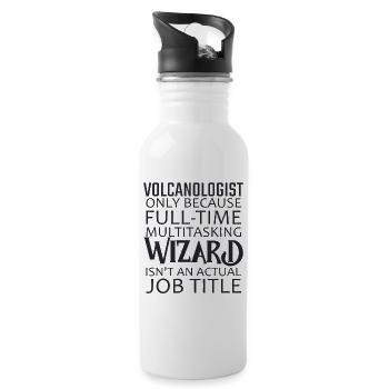 Volcanologist Wizard Volcanology - Trinkflasche mit integriertem Trinkhalm - Weiß - Rechts