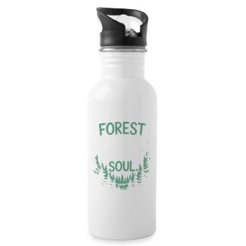 Into The Forest I Go To Lose My Mind Find My Soul - Water bottle with straw - white - Right