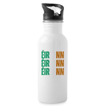 Flag of Ireland, Irish Pride - Water bottle with straw - white - Right