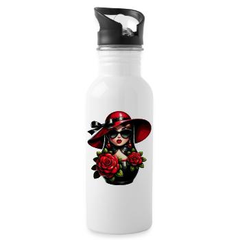 Russian Girl! Matryoshka Russian for Russians - Water bottle with straw - white - Right