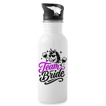 Équipe Bride Licorne - Gourde avec paille intégrée - blanc - Droite
