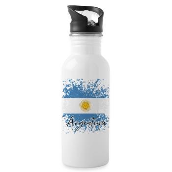 Drapeau de l’Argentine, fierté argentine - Gourde avec paille intégrée - blanc - Droite