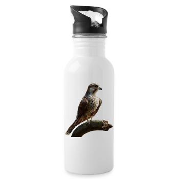 Falke Turmfalke Falkenjagd Wanderfalke Süße Falken - Trinkflasche mit integriertem Trinkhalm - Weiß - Rechts