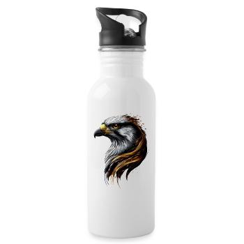 Falke Turmfalke Falkenjagd Wanderfalke Süße Falken - Trinkflasche mit integriertem Trinkhalm - Weiß - Rechts