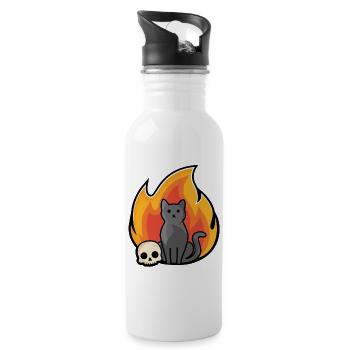 Schnurr-Gatory - Trinkflasche mit integriertem Trinkhalm - Weiß - Rechts