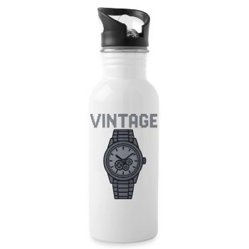 Une montre vintage argentée respire le flair - Gourde avec paille intégrée - blanc - Droite