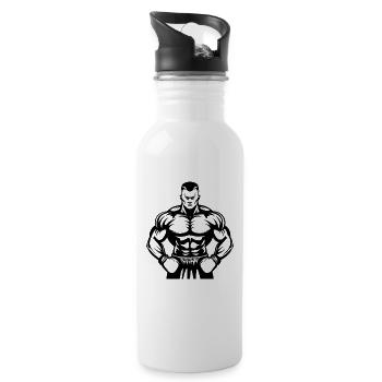 Boxer Drawing - Water bottle with straw - white - Right