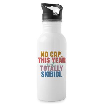 Kein Cap in diesem Jahr war total skibidi - Trinkflasche mit integriertem Trinkhalm - Weiß - Rechts