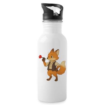 Fox darts - Water bottle with straw - white - Right