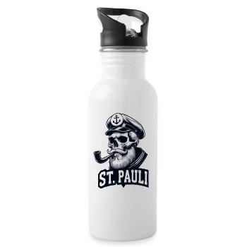 St.Pauli Kiez Hamburg Totenkopf Sankt Pauli - Gourde avec paille intégrée - blanc - Droite