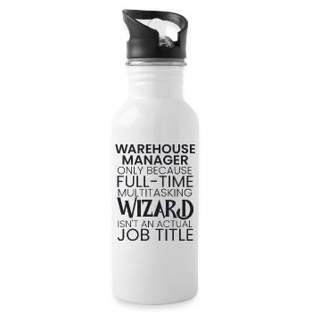 Warehouse Manager multitasking Wizard - Trinkflasche mit integriertem Trinkhalm - Weiß - Rechts