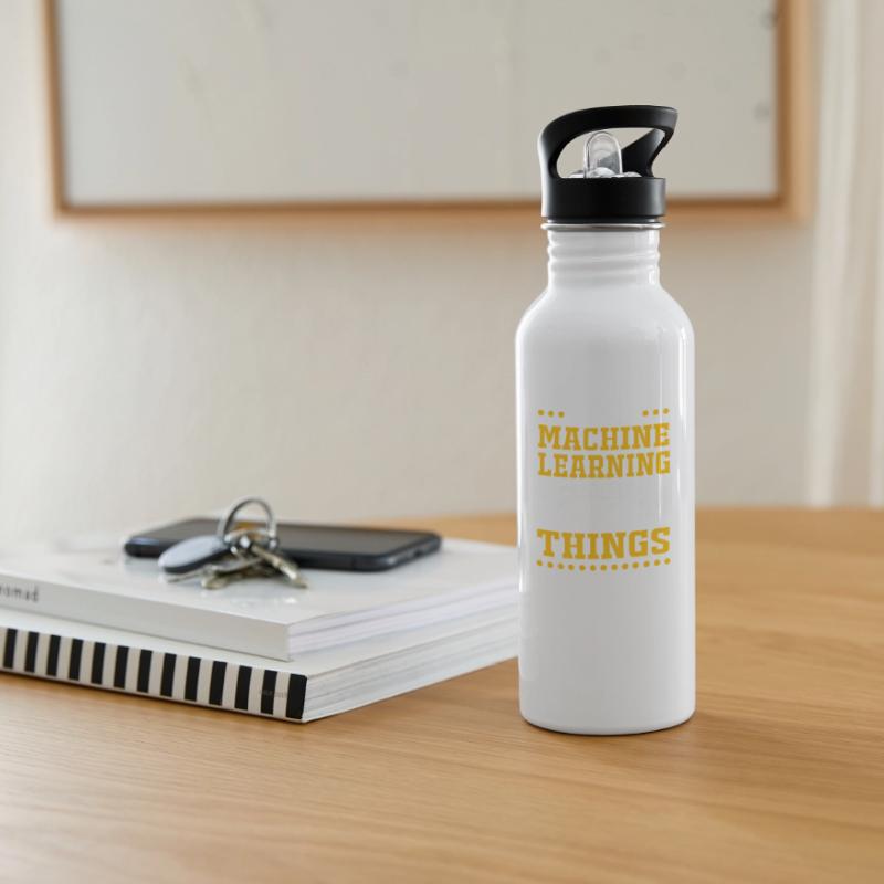 Programmierer Coder GPT Trinkflasche mit integriertem Trinkhalm