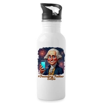 Founding Father Selfie - Water bottle with straw - white - Right