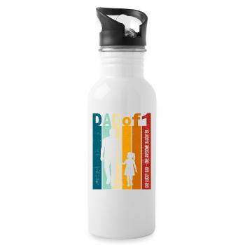 Dad & Daughter Gift Vintage Design Father's Day - Water bottle with straw - white - Right