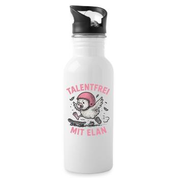 Talentfrei mit Elan - Trinkflasche mit integriertem Trinkhalm - Weiß - Rechts