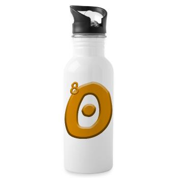 80. Geburtstag - Trinkflasche mit integriertem Trinkhalm - Weiß - Rechts
