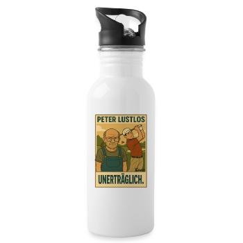 Peter Lustlos im Golfclub – Unerträglich - Trinkflasche mit integriertem Trinkhalm - Weiß - Rechts
