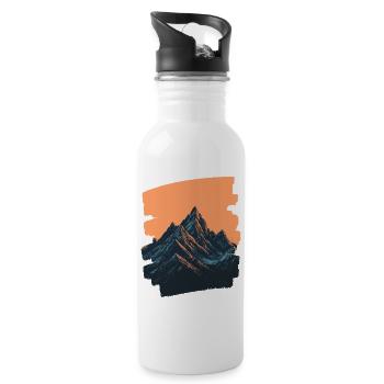 Berge Klettern Kletterer Wandern - Trinkflasche mit integriertem Trinkhalm - Weiß - Rechts