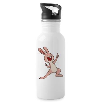 Hoppelfreude - Trinkflasche mit integriertem Trinkhalm - Weiß - Rechts