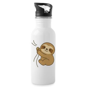 Cozy Sloth Hug - Kuscheliges Faultier-Baby - Trinkflasche mit integriertem Trinkhalm - Weiß - Rechts