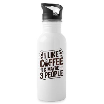 Sarcastic Coffee Saying Coffee Humor - Water bottle with straw - white - Right