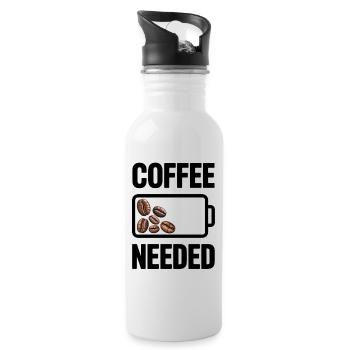Kaffee Humor Witziger Kaffee Spruch - Trinkflasche mit integriertem Trinkhalm - Weiß - Rechts