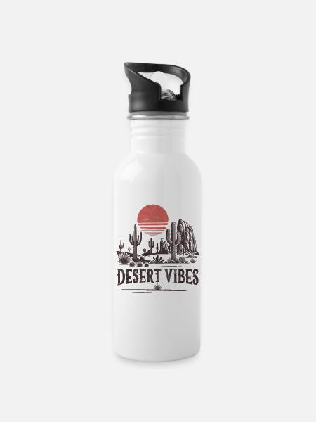 Desert Vibes - Water bottle with straw - white
