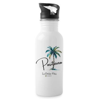 Positano Palm Tree Holiday Beach Lemon Summer Italia - Water bottle with straw - white - Right