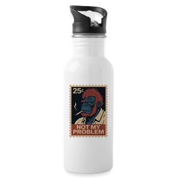 Not my problem: monkey with attitude - Water bottle with straw - white - Right