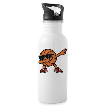 Drôle Cool Basketball Dessin Animé Dab Danse Lunettes de soleil - Gourde avec paille intégrée - blanc - Droite