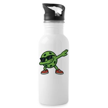 Coole Pickleball Cartoon Dabbing Dab Sonnenbrille - Trinkflasche mit integriertem Trinkhalm - Weiß - Rechts