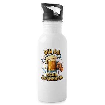 Bier Bierflasche Bierzelt Bierkrug Biergarten - Trinkflasche mit integriertem Trinkhalm - Weiß - Rechts