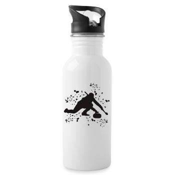 Curler Winter Sports Curling - Water bottle with straw - white - Right