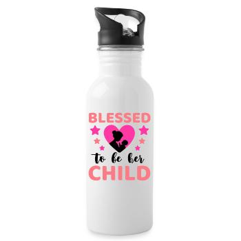 Mom Saying Mother's Day Mom Dear Mom - Water bottle with straw - white - Right