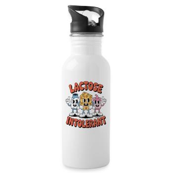 Die intollerante Lactoseintoleranz Gang - Trinkflasche mit integriertem Trinkhalm - Weiß - Rechts