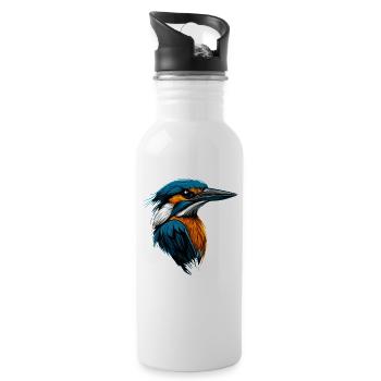Martin-pêcheur Martin-pêcheur Oiseau mignon Martin-pêcheur Kingfisher - Gourde avec paille intégrée - blanc - Droite