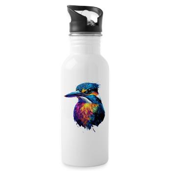 Martin-pêcheur Martin-pêcheur Oiseau mignon Martin-pêcheur Kingfisher - Gourde avec paille intégrée - blanc - Droite